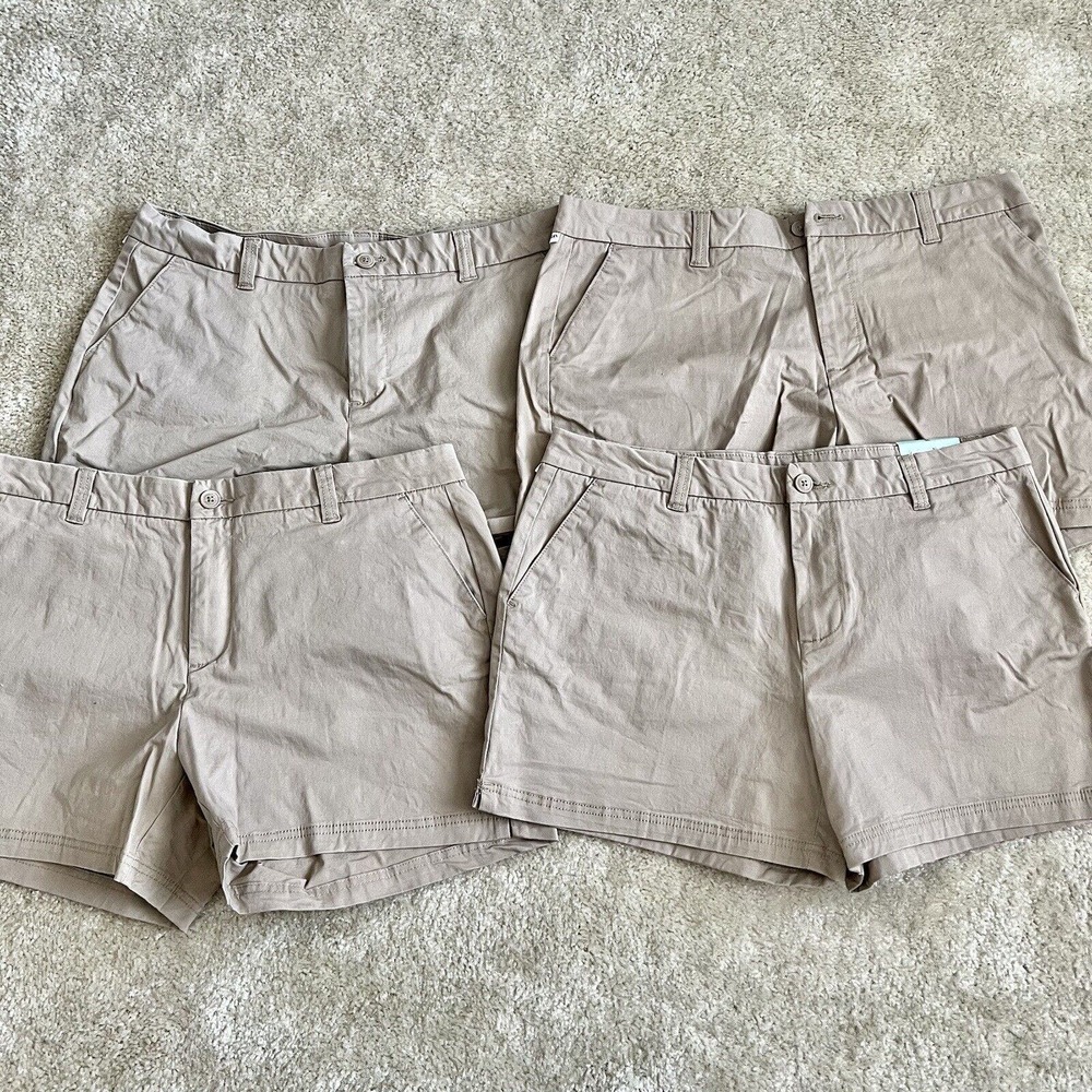 Lot 4 Magellan Happy Camper Short Womens Size 16 NEW with tags Beige Tan Khaki